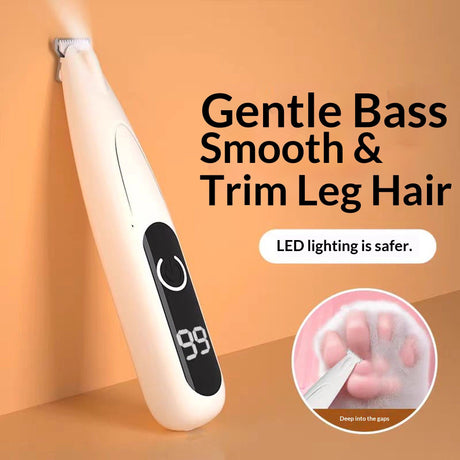 Pet Micro Precision Trimmer, Multifunctional Pet Hair Clippers for Grooming with LED Light, Low Noise Waterproof Rechargeable Pet Paw Trimmer for Pet Paws,(White)