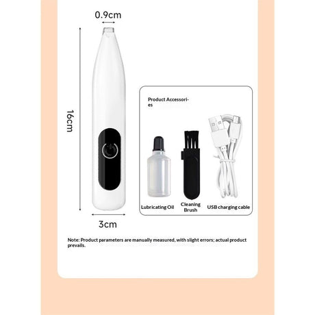 Pet Micro Precision Trimmer, Multifunctional Pet Hair Clippers for Grooming with LED Light, Low Noise Waterproof Rechargeable Pet Paw Trimmer for Pet Paws,(White)