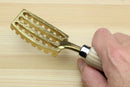 Fish Scaler Brush with Brass Serrated Sawtooth and Ergonomic Wooden Handle - Easily Remove Fish Scales Without Fuss Or Mess