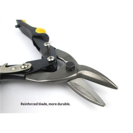 10 Inch Aviation Tin Snips, Cr-Mo Aviation Snips for Cutting Metal Sheet, Heavy Duty Sheet Metal Cutter Shear, Straight Cut, High Leverage Aviation Snip,