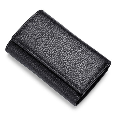 Cowhide Key Holder - Car Key Loop Wallet Slim Keychain Pouch - Practical Key Organizer for Men & Women (black)