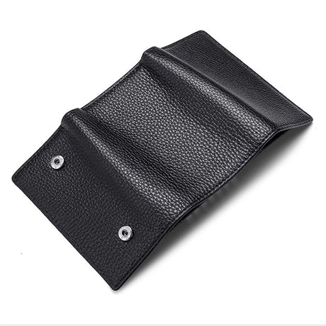 Cowhide Key Holder - Car Key Loop Wallet Slim Keychain Pouch - Practical Key Organizer for Men & Women (black)