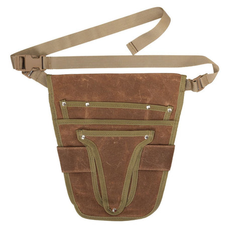 Garden Tool Belt, Brown, Multi-Pocket, Adjustable, Canvas, 28.5cm x 30cm, for Women Men Gardeners Florist