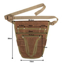 Garden Tool Belt, Brown, Multi-Pocket, Adjustable, Canvas, 28.5cm x 30cm, for Women Men Gardeners Florist