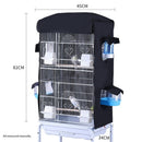 Bird Cage Cover for Night - Black Birdcage Cover with 4 Access Windows -Insulated Birdcage Cover with Dust Protection- Fits Parakeet, Cockatiel & Medium Cages