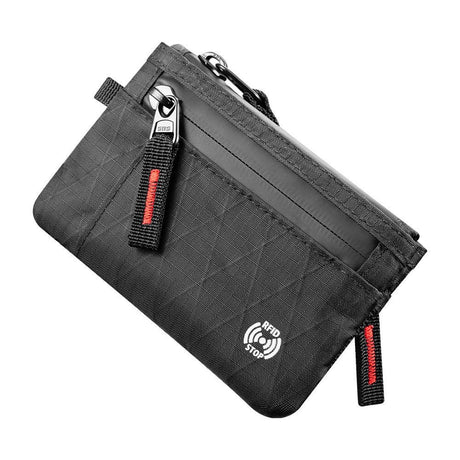 Zip Pouch Black Small Cash and Card Zip Wallet,Weatherproof Fabrics, Zipper, Pouch for Men Travel (black)