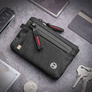 Zip Pouch Black Small Cash and Card Zip Wallet,Weatherproof Fabrics, Zipper, Pouch for Men Travel (black)