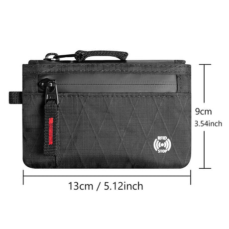Zip Pouch Black Small Cash and Card Zip Wallet,Weatherproof Fabrics, Zipper, Pouch for Men Travel (black)