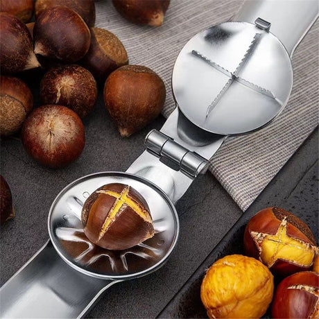 2pcs Stainless Steel Chestnut Cutter Tool Chestnut Opener Tool Chestnut Open Clip Chestnut Knife Chestnut Cracker Tool Chestnut Peeler Nut Cutter