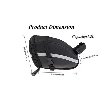 Bike Saddle Seat Bag – 1.2L Bicycle Saddle Bag Keep Bike Accessories – Bike Under Seat Pack for Essentials – Quick Release Bike Pouch – Reflective Stripes for Mountain Road Bikes