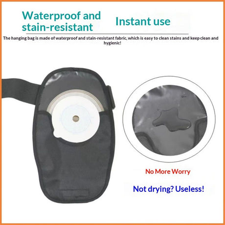 2 pack Waterproof Ostomy Bag Cover Belt Adjustable Washable Colostomy Bag Covers Protector Reusable Stoma Urostomy Ileostomy Pouch Supplies Leak-proof Odour Masking Noise Reduction