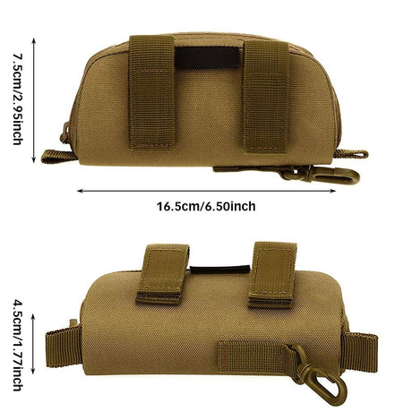 Eyeglasses Case Zipper Sunglasses Carrying Bag Nylon Men's Eyeglass Hard Box Cases with Clip,Spacious and Secure（khaki）