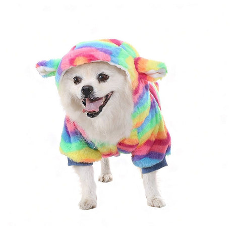 Dog Hoodie for Small to Large Dogs, Cats, Tie-dye Blue Pink Yellow Spiral Rainbow Spring Autumn Puppy Outfits Dog Cats Clothing - M
