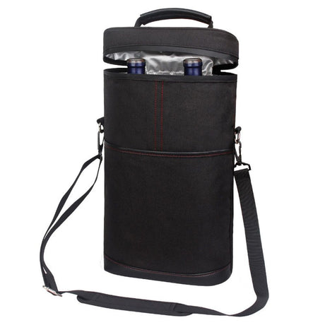 2 Bottle Leakproof Insulated Wine Tote Carrier Bag - Padded Cooler for Travel, Restaurants, Tasting, Parties, Great Gift for Wine Lovers (Only storage bag)