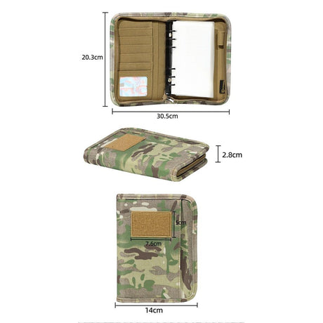 Padfolio Ring Binder of Loose-Leaf Paper, Weatherproof Notebook Cover, Notebook with Zippered for Folders, Cards Refillable Notepad(20.3*14*2.8cm, Only one laptop sleeves)