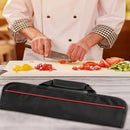 5 Pocket Chef Knife Case Roll Bag Bi-Fold (Black) Lightweight - Durable double-layer Oxford fabric – Perfect for the Busy Traveling Chef