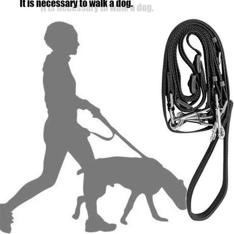 Nylon Weave Three Heads One Drag Three Dog Leash Square Round Rope Pet Traction Belt Dog Chain Strong Safety Lead