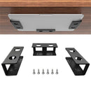 Under Desk Laptop Mount, Metal Under Desk Shelf Holder for Laptop, Mac mini, MacBook, Keyboard with Anti-Scratch Silicone (Black)