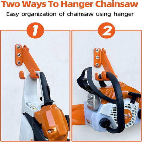 Chainsaw Hanger, 2 Pack Chainsaw Wall Mount, Heavy Duty Chainsaw Holder, Garage Organization Garage Storage Shed Organizer Mounted Chainsaw Rack