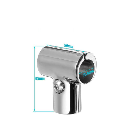 Heavy Duty Boat Hand Rail Fitting- Polished 90 Degree T/Tee Hinged/Split Fitting 1
