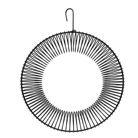 songbird  Whole Peanut Black Wreath Feeder for Squirrels and Blue Jays Hanging Peanut Wreath Feeder, Round Metal Hanging Bird Feeder for Feeding Birds and Squirrels,