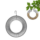 songbird  Whole Peanut Black Wreath Feeder for Squirrels and Blue Jays Hanging Peanut Wreath Feeder, Round Metal Hanging Bird Feeder for Feeding Birds and Squirrels,