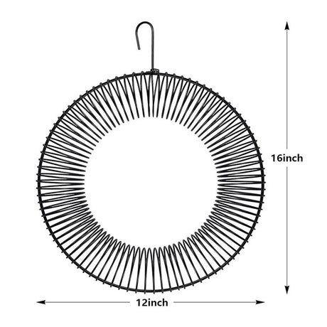 songbird  Whole Peanut Black Wreath Feeder for Squirrels and Blue Jays Hanging Peanut Wreath Feeder, Round Metal Hanging Bird Feeder for Feeding Birds and Squirrels,