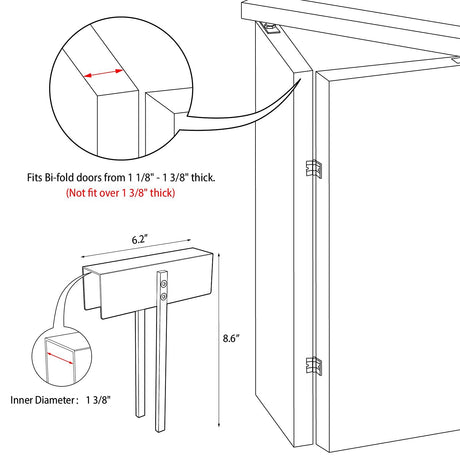 Metal Bifold Door Lock - Double Door Locks Keep Cats&Dogs Out of Closets, Cabinets, Pantry - No Need Install (2PC)