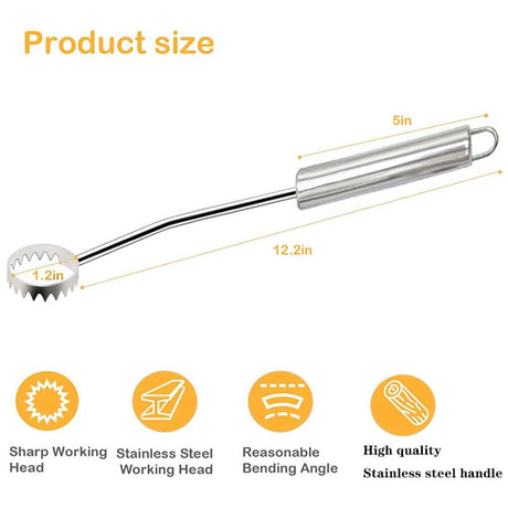 Stainless Steel Lung Remover, Textured Handle, Angled Head, Easy Clean Materials,Lung Scraper of Chicken Processing Equipment, Easily Removes Poultry Lungs,  Handle, Chicken
