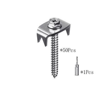 Fence Staples, 304 Stainless Steel Fence Nails for Softwood, Reusable Wire Fence Staples Screws for Mesh and Woven Fencing, 50pcs Fence Fasteners with Wire Fixer Hold Wire Firmly