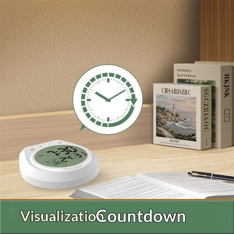 Shower Timer Clock Waterproof, Digital Bathroom Kitchen Wall Clock with LCD Display, 12/24 Hour Format, Temperature, Countdown Timer, Suction Cup, Hanging Hole (White)