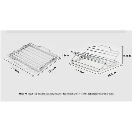Adjustable Roasting Rack for 27.6 * 26.2 * 1.8cm, Stainless Steel Turkey Rack Insert - Fits Oven, Smoker & Grill, Dishwasher Safe Non-Stick