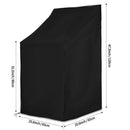 Outdoor Patio Furniture Covers Stacked Chairs , Lounge Chair Covers Outdoor Stack Chairs for All Weather Protection, Black, 65*65*120cm