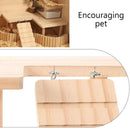 Reptiles Hideout Wooden with Climbing Ramp Bearded Dragon Hide Cave Wood Aquariums & Terrariums Accessories (L-shaped large size)