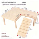 Reptiles Hideout Wooden with Climbing Ramp Bearded Dragon Hide Cave Wood Aquariums & Terrariums Accessories (L-shaped large size)