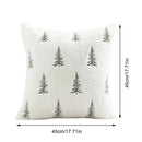 Christmas Pillow Covers 18x18 inch Set of 2 Green Embroidered Christmas Tree Decoration Beige Soft Plush Faux Fur Jacquard Throw Pillows for Bedroom Sofa Holiday Winter Home Decor