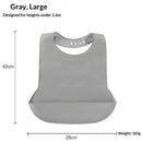Adjustable Silicone Adult Bib, Washable Bib for Men & Women, Waterproof bib for Elderly with Crumb Catcher（Gray）