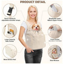 Dog Front Carrier Backpack, Adjustable Pet Dog Carrier Backpack Ventilated Mesh Dog Travel Backpack with Zippered Side Windows for Hiking Traveling for Small Medium Cats Dogs