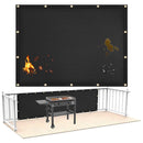 Fireproof Grill Heat Shield to Protect Deck Fence from Grill Heat, Heat Shield for Wood Stove, Stove Wall Protector Fridge, BBQ Grill Mat Accessories Compatible （3*4 ft）