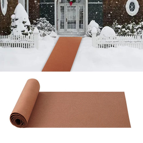 1 Pack 15.7 × 80 Inch No-Slip Ice and Snow Carpet Mats- Natural Coconut Fiber Carpet Anti-Slip Coir Mat for Winter Walkways Front Door Stairs Porch Outdoor Garden Patio Safe &Stable Walking