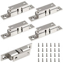 5Pcs 2.75"/ 70mm Double Ball Tension Roller Catch Latch, Solid Brass Hardware Fitting with Screws for Cabinet, Closet & Furniture Door, Chromium Plated