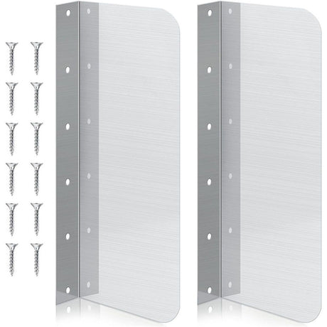 2pcs15 x 6 Inch Stainless Steel Splash Guard Stainless Steel Wall Mount Guard with Screws Screws for Bathroom Sink Side Sink Splash Prep Sinks Protector for Commercial Kitchen Restaurant