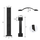 Garage Door Magnetic Decorative Hardware, 6 Pieces Rectangle Garage Door Magnets Accents Curb Appeal Faux Hinges and Handles Garage Door Decor Hardware Kit, Black(4 Hinges+2 Handles)