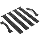 Garage Door Magnetic Decorative Hardware, 6 Pieces Rectangle Garage Door Magnets Accents Curb Appeal Faux Hinges and Handles Garage Door Decor Hardware Kit, Black(4 Hinges+2 Handles)