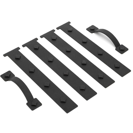 Garage Door Magnetic Decorative Hardware, 6 Pieces Rectangle Garage Door Magnets Accents Curb Appeal Faux Hinges and Handles Garage Door Decor Hardware Kit, Black(4 Hinges+2 Handles)
