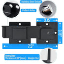 7.5" Flip Gate Latch Lock with Padlock Holes, 4mm Heavy Duty Aluminum Alloy Door Latch for Outdoor Wooden Fence, Swing and Sliding Open Gate, Double Gate, Barn Door, Shed, Vinyl Fence, Yard