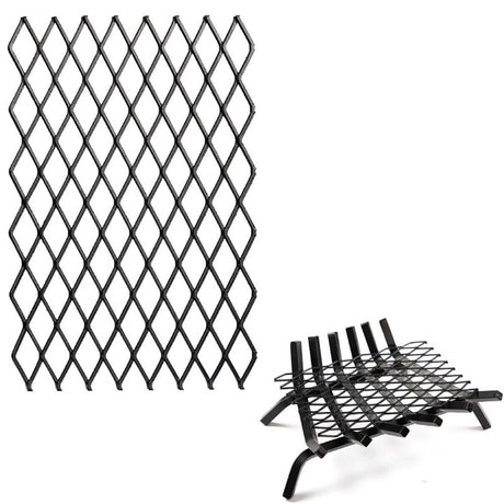 Fireplace Grate Ember Retainer,12x7inches Steel Fireplace Ember Retainer Mesh,Metal Ember Retainer for Use on Fireplace Grates (Small)