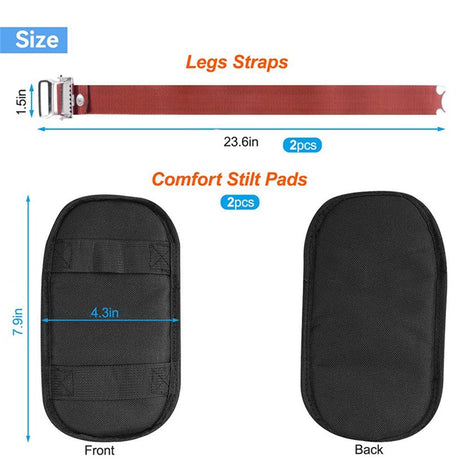 2 Packs Drywall Stilt Replacement Parts, Comfort Stilt Pads Protective Padded Leg Bands for Drywall, Nylon Adjustable Stilt Leg Straps, Suitable for Home Decoration, Street Performance