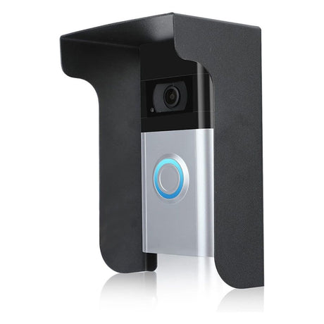 Outdoor Black Doorbell Rain Anti-Glare Cover, Steel Weather-Blocking Camera Cover Glare Sun Shade Protection for Most Video Doorbells