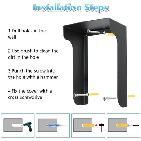 Outdoor Black Doorbell Rain Anti-Glare Cover, Steel Weather-Blocking Camera Cover Glare Sun Shade Protection for Most Video Doorbells